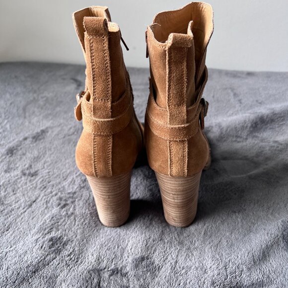 Lucky Brand Latonya Size Zip Ankle Bootie in Brown Suede Size 10M - Picture 3 of 7